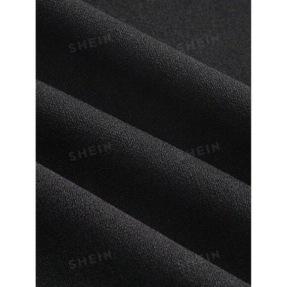 SHEIN MOD Button Contrasting Colors Trousers In Black - Size Medium - Picture 4 of 6